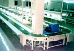 BELT CONVEYOR WITH 90-DEGREE TURN